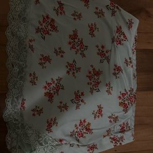 Floral Lace Trim Skirt